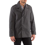 Alpine Swiss Jake Mens Pea Coat Wool Blend Double Breasted Dress Jacket Peacoat – Gray