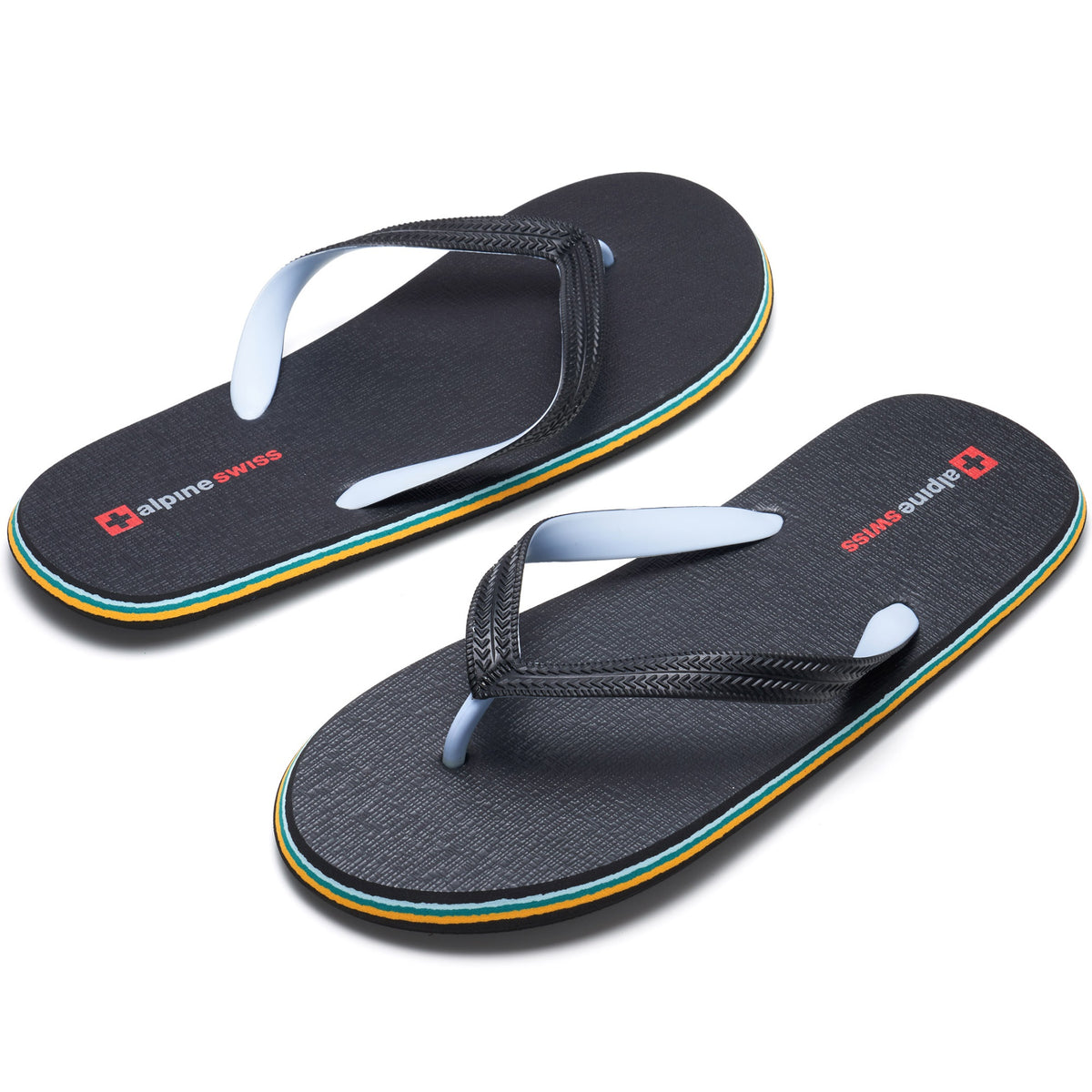 Alpine Swiss Men's Flip Flops – Black
