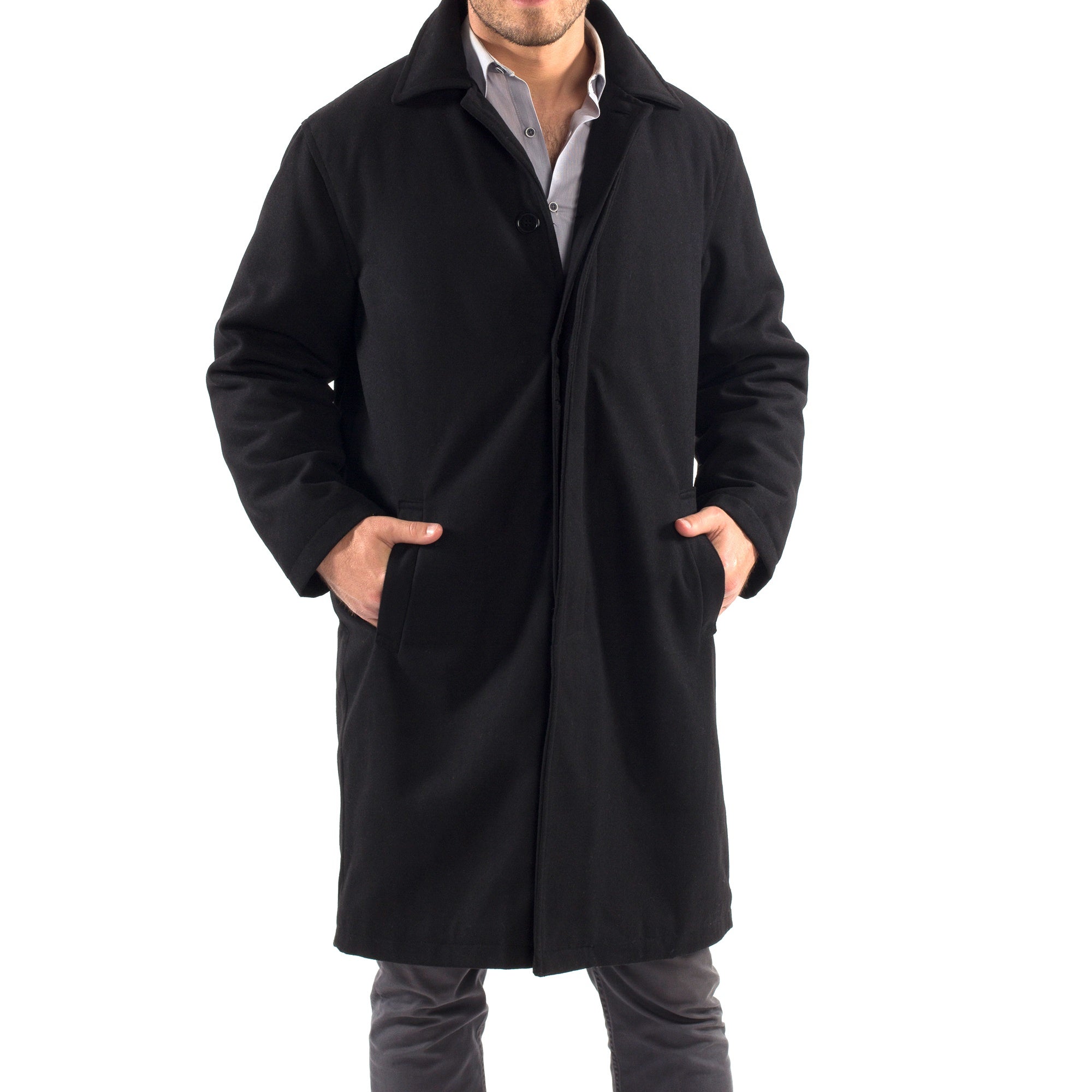 Alpine Swiss Zach Men's Wool Blend Overcoat – Knee-Length Trench