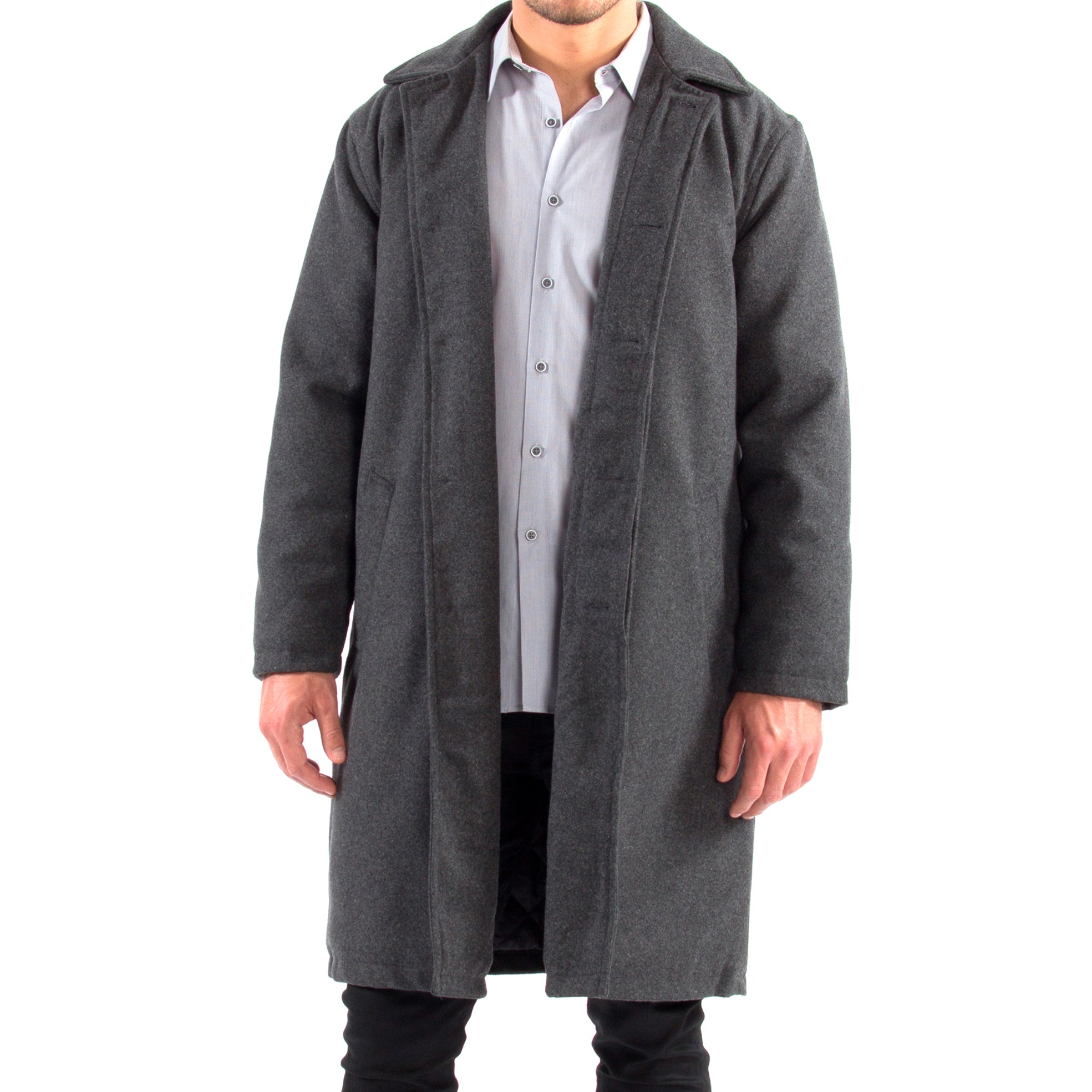 Alpine Swiss Zach Men's Wool Blend Overcoat – Knee-Length Trench