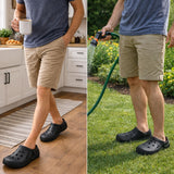 Alpine Swiss Mens Clogs Lightweight Slip On Water Sandals Comfort Garden Shoes – Black