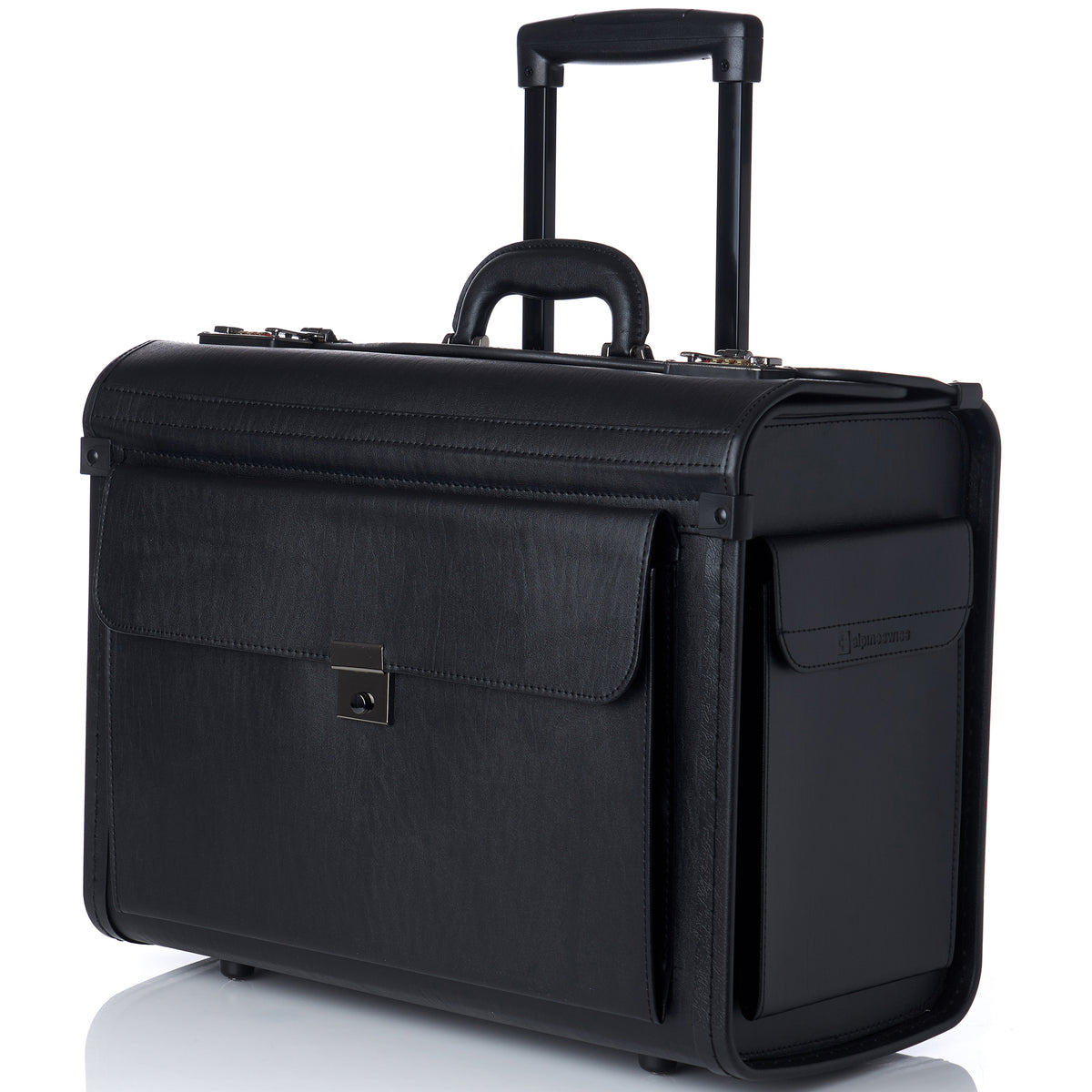 Alpine Swiss 17" Laptop Rolling Briefcase Wheels Attache Lawyers Case – Black