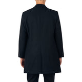 Alpine Swiss Luke Mens Wool Blend Overcoat Single Breasted Coat Tailored Topcoat – Black