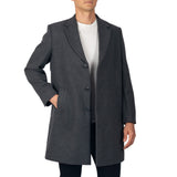 Alpine Swiss Luke Mens Wool Blend Overcoat Single Breasted Coat Tailored Topcoat – Gray