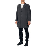 Alpine Swiss Luke Mens Wool Blend Overcoat Single Breasted Coat Tailored Topcoat – Gray