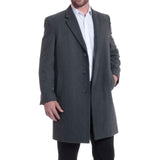 Alpine Swiss Luke Mens Wool Blend Overcoat Single Breasted Coat Tailored Topcoat – Gray