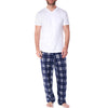 Alpine Swiss Mens Pajama Set Cotton Top Flannel Fleece Pants PJ Lounge Sleepwear – Blue