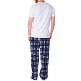 Alpine Swiss Mens Pajama Set Cotton Top Flannel Fleece Pants PJ Lounge Sleepwear – Blue