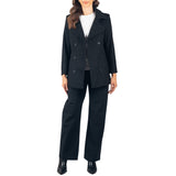 Alpine Swiss Emma Womens Peacoat Jacket Wool Blazer Double Breasted Overcoat – Black