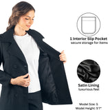 Alpine Swiss Emma Womens Peacoat Jacket Wool Blazer Double Breasted Overcoat – Black