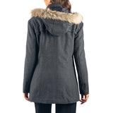 Alpine Swiss Duffy Womens Wool Duffle Coat Removable Hood Winter Toggle Overcoat – Gray