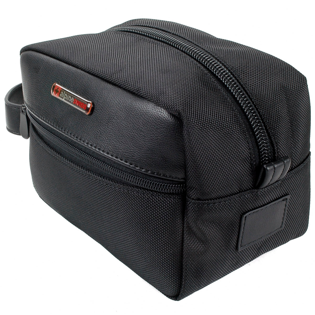Alpine Swiss Hudson Shaving Kit Dopp Kit Overnight Toiletry Bag Travel Case New – Black