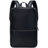 Alpine Swiss Mens Leather Laptop Backpack Travel Daypack Computer Bag Rucksack – Black