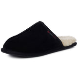 Alpine Swiss Mens Microsuede Memory Foam Scuff Slippers Comfort Slip On Shoes – Black