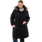 Alpine Swiss Women’s Plus Size Wool Blend Long Trench Coat with Removable Fur Hood – Black