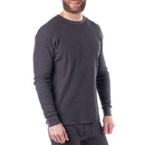 Alpine Swiss Mens Thermal Long Sleeve Top Waffle Knit Shirt Base Layer Underwear – Gray