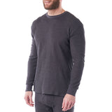 Alpine Swiss Mens Thermal Long Sleeve Top Waffle Knit Shirt Base Layer Underwear – Gray