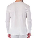 Alpine Swiss Mens Thermal Long Sleeve Top Waffle Knit Shirt Base Layer Underwear – White