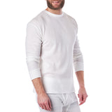 Alpine Swiss Mens Thermal Long Sleeve Top Waffle Knit Shirt Base Layer Underwear – White
