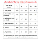 Alpine Swiss Mens Thermal Underwear Bottoms Waffle Long Johns Base Layer Pant – White