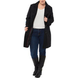 Alpine Swiss Womens Plus Size Wool Overcoat Walking Coat Blazer Pea Coat Jacket – Black
