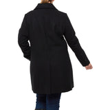 Alpine Swiss Womens Plus Size Wool Overcoat Walking Coat Blazer Pea Coat Jacket – Black