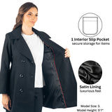 Alpine Swiss Norah Womens Wool Peacoat Classic Double Breasted Coat – Black