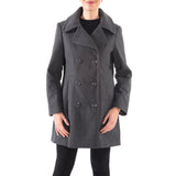 Alpine Swiss Norah Womens Wool Peacoat Classic Double Breasted Coat – Gray