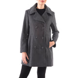 Alpine Swiss Norah Womens Wool Peacoat Classic Double Breasted Coat – Gray