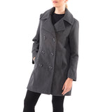 Alpine Swiss Norah Womens Wool Peacoat Classic Double Breasted Coat – Gray