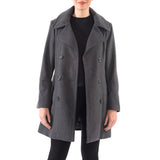 Alpine Swiss Norah Womens Wool Peacoat Classic Double Breasted Coat – Gray