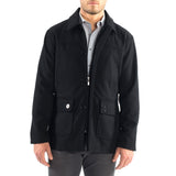 Alpine Swiss Wyat Mens Wool Blend Classic Barn Coat Cargo Pocket Military Jacket – Black