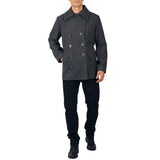 Alpine Swiss Mason Mens Wool Blend Pea Coat Classic Double Breasted Winter Coat Warm – Gray