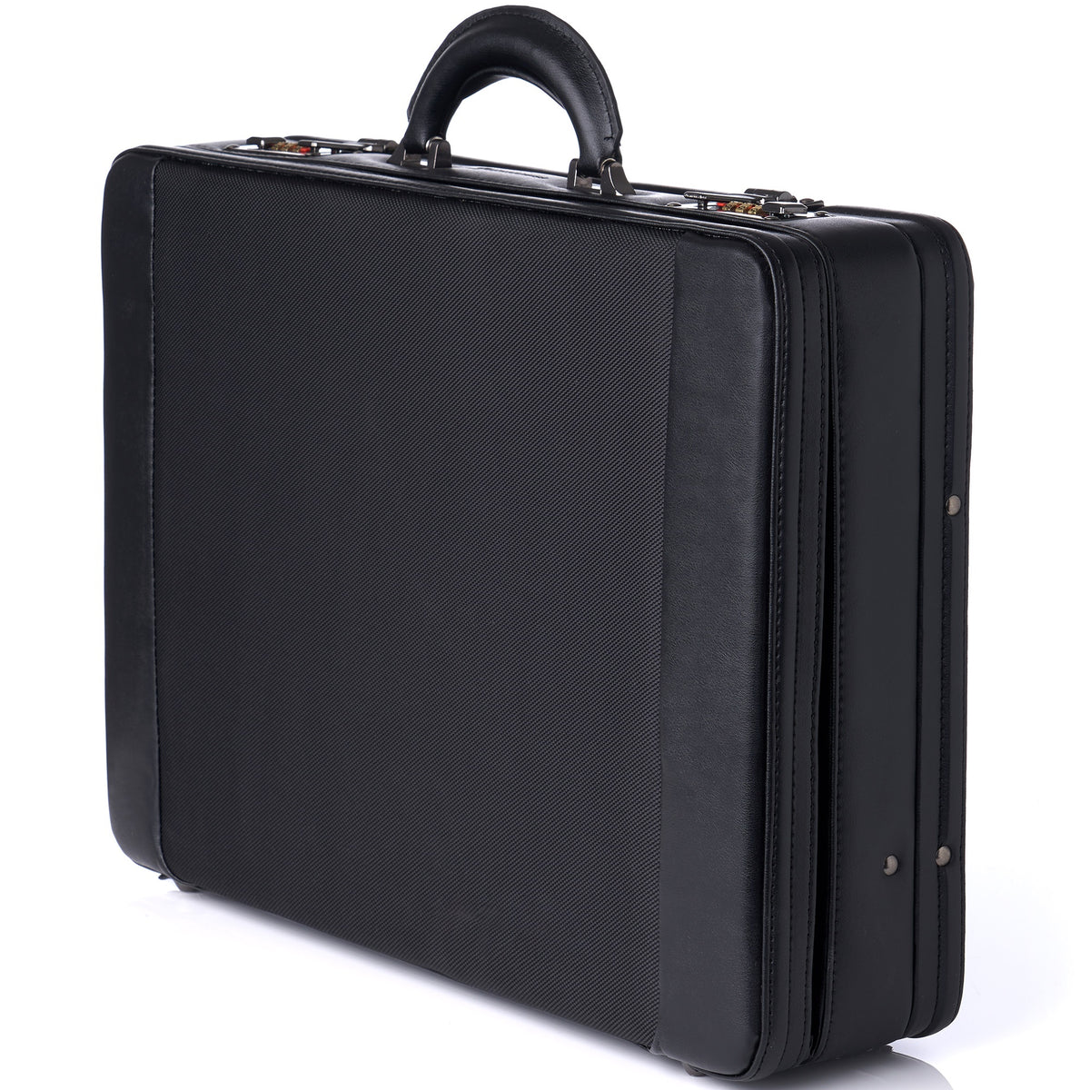 Alpine Swiss Mens Briefcase Hard Side Business Case Expandable Attache Case For Men – Black