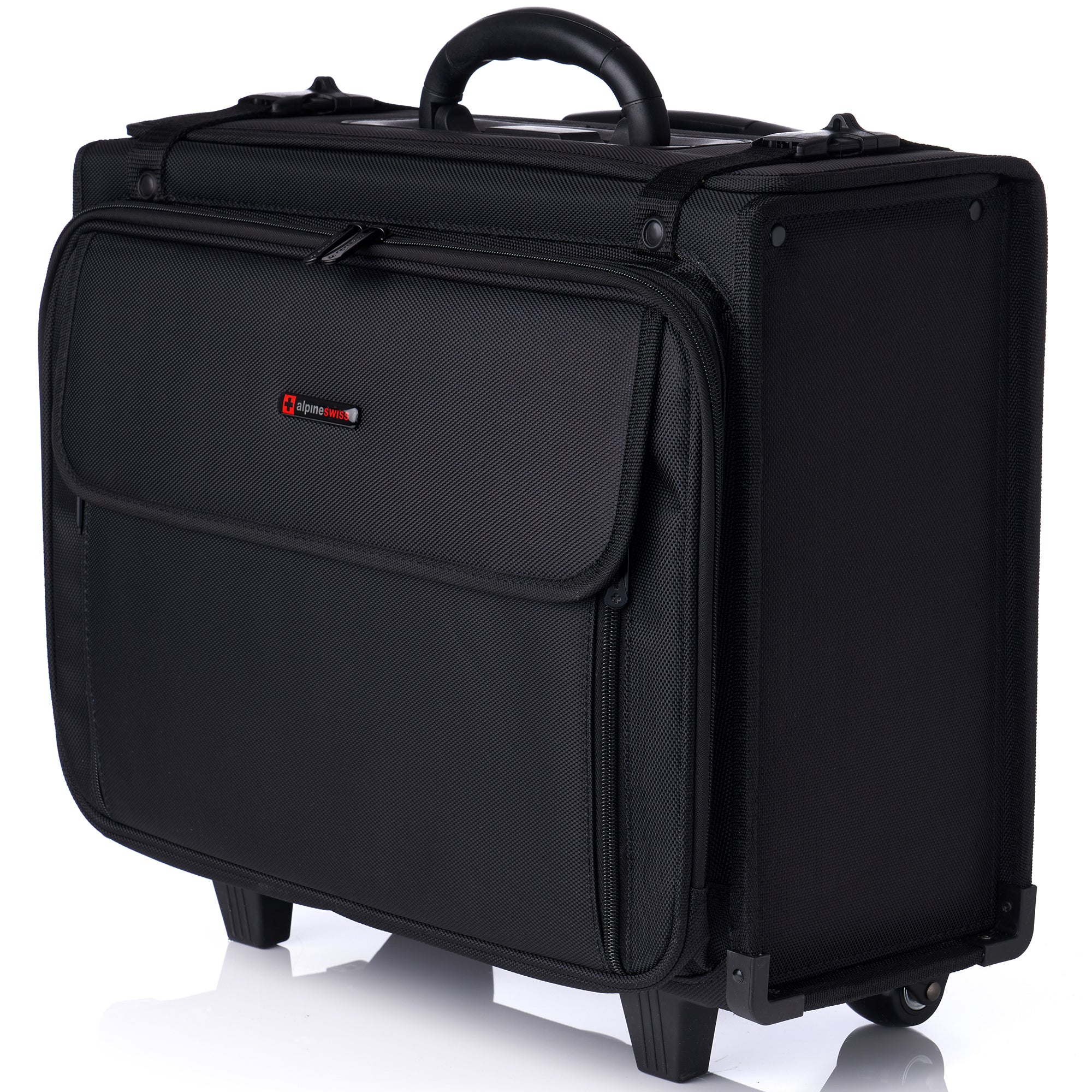 Alpine Swiss Rolling Briefcase | Laptop Bag For Men & Women | Hard