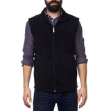 Alpine Swiss Mens Full Zip Up Fleece Vest Lightweight Warm Sleeveless Jacket – Black