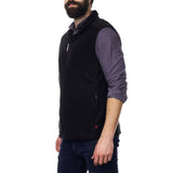 Alpine Swiss Mens Full Zip Up Fleece Vest Lightweight Warm Sleeveless Jacket – Black
