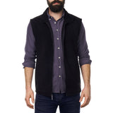 Alpine Swiss Mens Full Zip Up Fleece Vest Lightweight Warm Sleeveless Jacket – Black