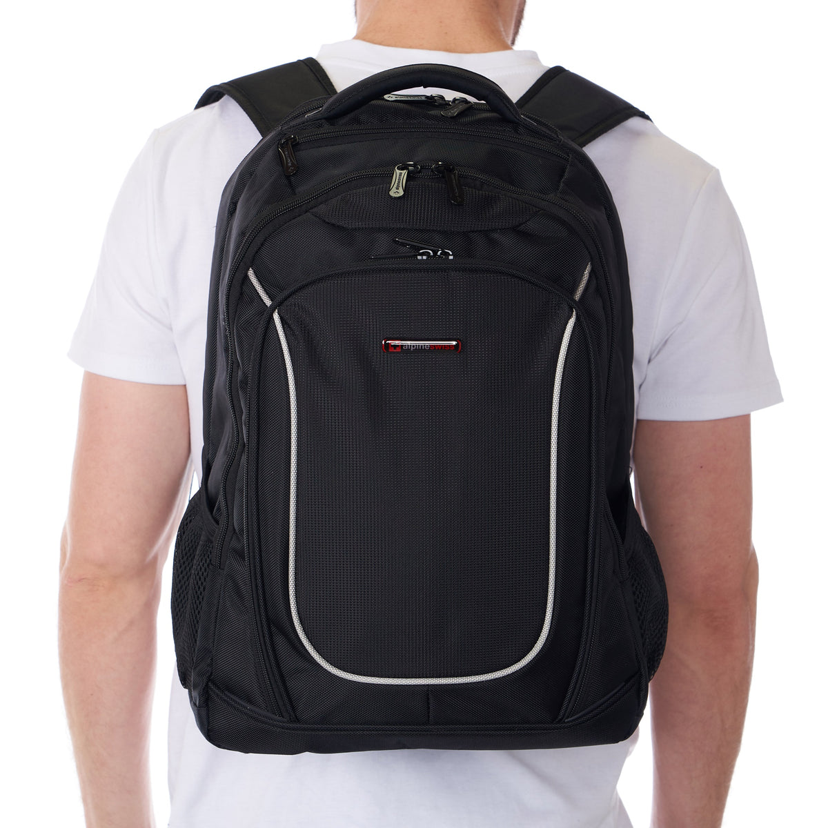 Alpine Swiss 15.6" Laptop Backpack Book Bag Notebook Case Computer Back Pack – Black