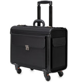 Alpine Swiss Wheeled Briefcase Rolling Briefcase Telescopic Handle 4 Replaceable – Black