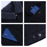 Alpine Swiss Mens Sherpa Lined Denim Jacket Classic Button Up Jean Trucker Coat – Black