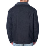 Alpine Swiss Mens Sherpa Lined Denim Jacket Classic Button Up Jean Trucker Coat – Black