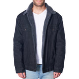 Alpine Swiss Mens Sherpa Lined Denim Jacket Classic Button Up Jean Trucker Coat – Black