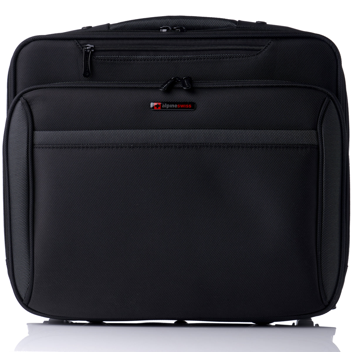Alpine Swiss Rolling Briefcase Wheeled Overnight Carry on Bag up to 15.6” Laptop – Black