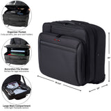 Alpine Swiss Rolling Briefcase Wheeled Overnight Carry on Bag up to 15.6” Laptop – Black