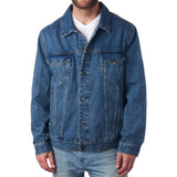 Alpine Swiss Derek Mens Classic Denim Jacket Casual Button Up Jean Trucker Coat – Denim