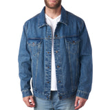 Alpine Swiss Derek Mens Classic Denim Jacket Casual Button Up Jean Trucker Coat – Denim