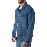 Alpine Swiss Derek Mens Classic Denim Jacket Casual Button Up Jean Trucker Coat – Denim
