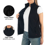 Alpine Swiss Cindy Womens Polar Fleece Vest Zip Up Lightweight Sleeveless Jacket – Black