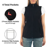 Alpine Swiss Cindy Womens Polar Fleece Vest Zip Up Lightweight Sleeveless Jacket – Black